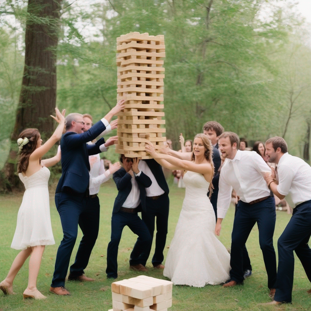 Riesen-Jenga,Gartenhochzeit 